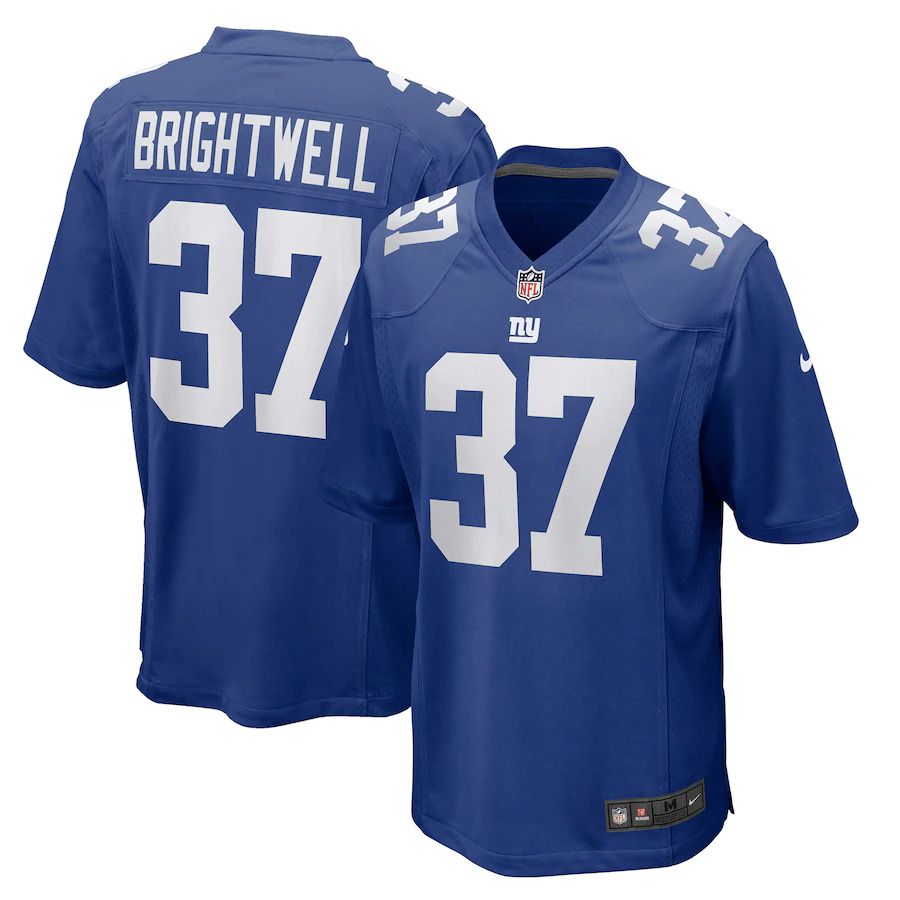Men New York Giants 37 Gary Brightwell Nike Royal Game Player NFL Jersey